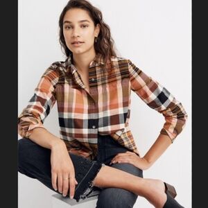 Madewell Ex Boyfriend Seconda Plaid Button Shirt Sz M